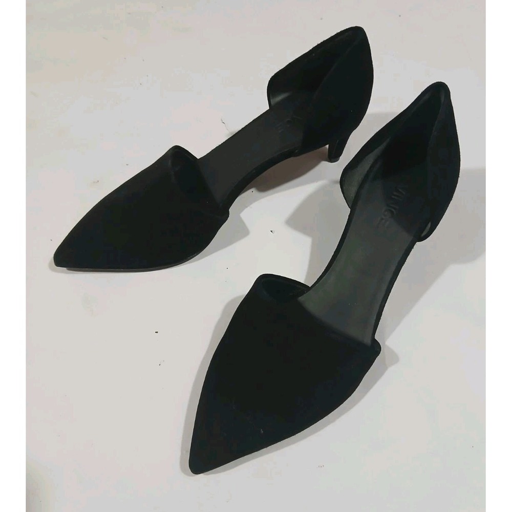 Vince Aurelian D'Orsay Shoes Size 6 Black Vero Cuolo Pointed Toe Work Suede